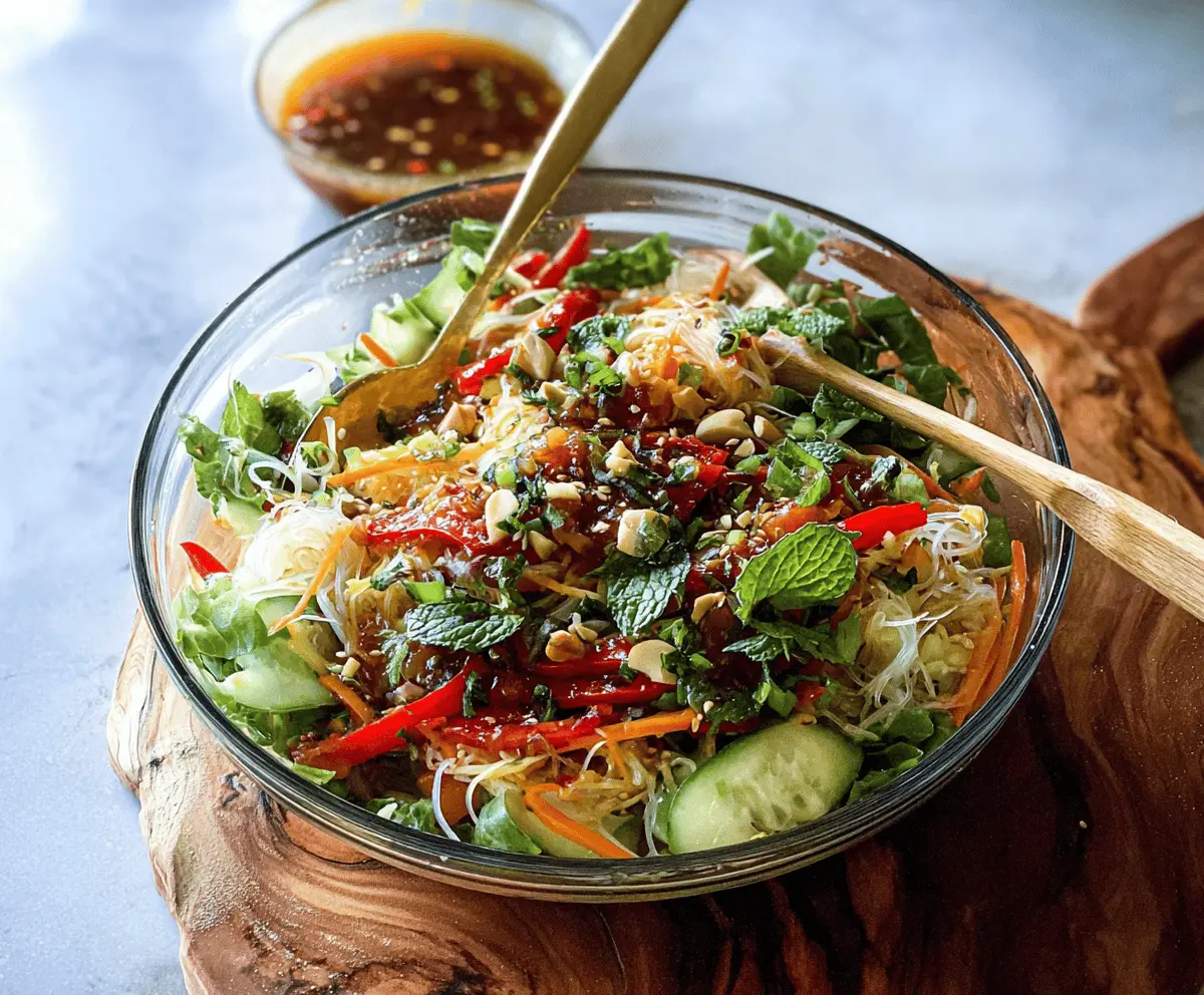 Fresh Spring Roll Salad with Spicy Ginger Dressing