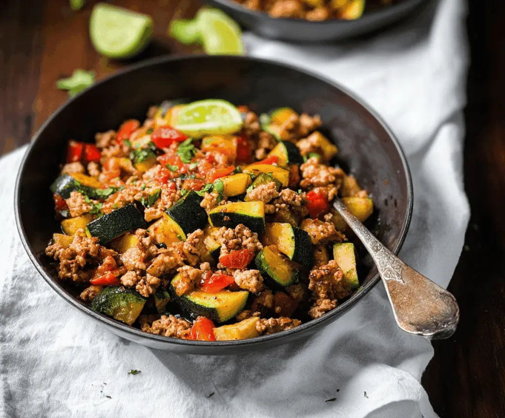 Healthy Ground Turkey and Zucchini Skillet Recipe