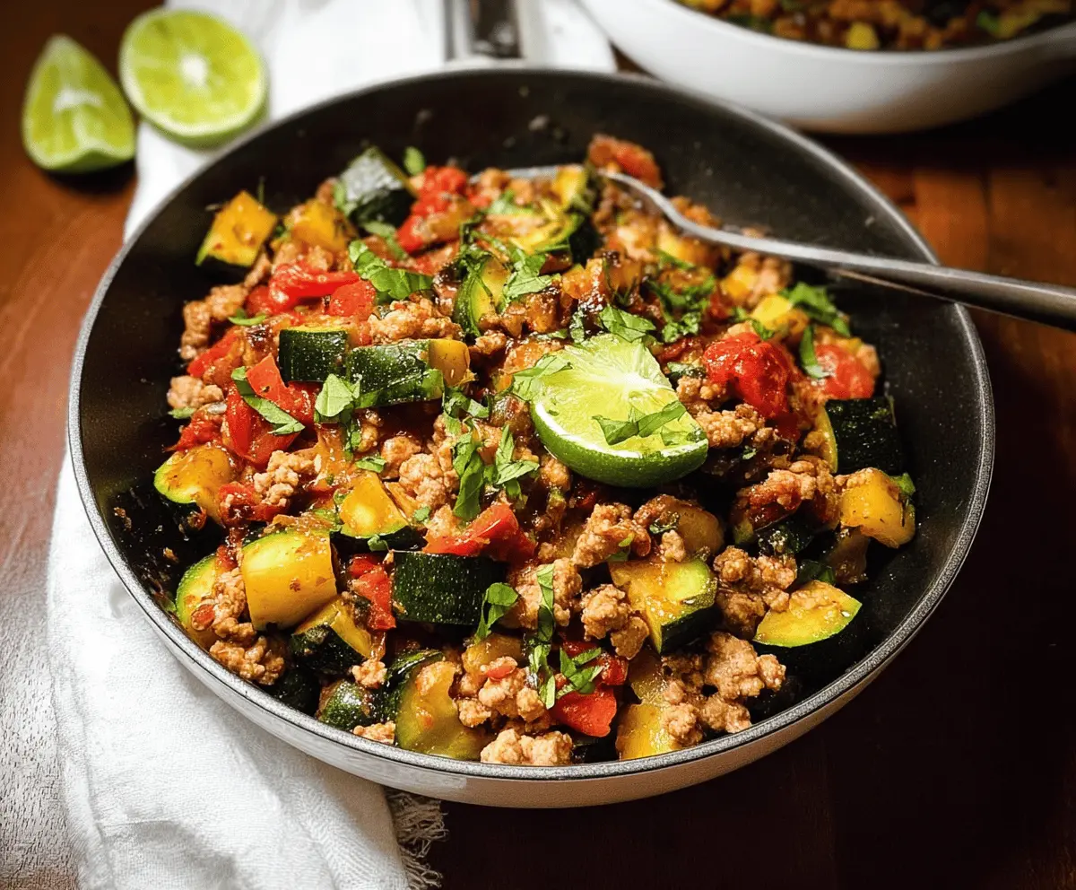 Healthy Ground Turkey and Zucchini Skillet Recipe