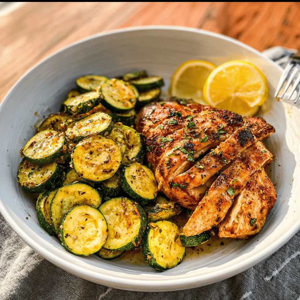 Easy Asado Chicken with Sauteed Lemon Zucchini