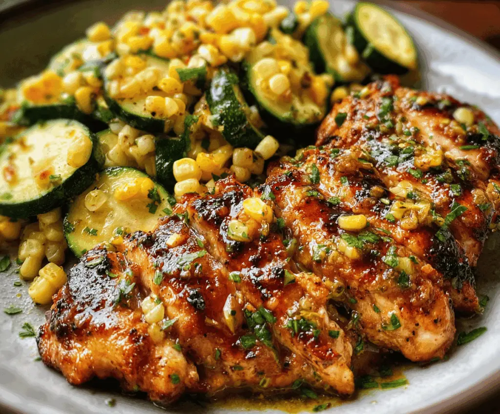 Garlic Butter Chicken with Zucchini and Corn