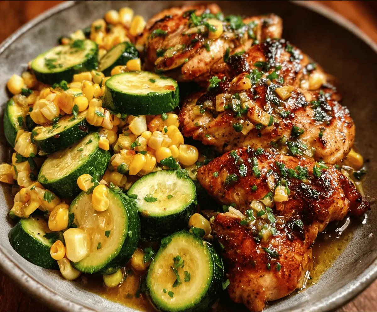 Garlic Butter Chicken with Zucchini and Corn