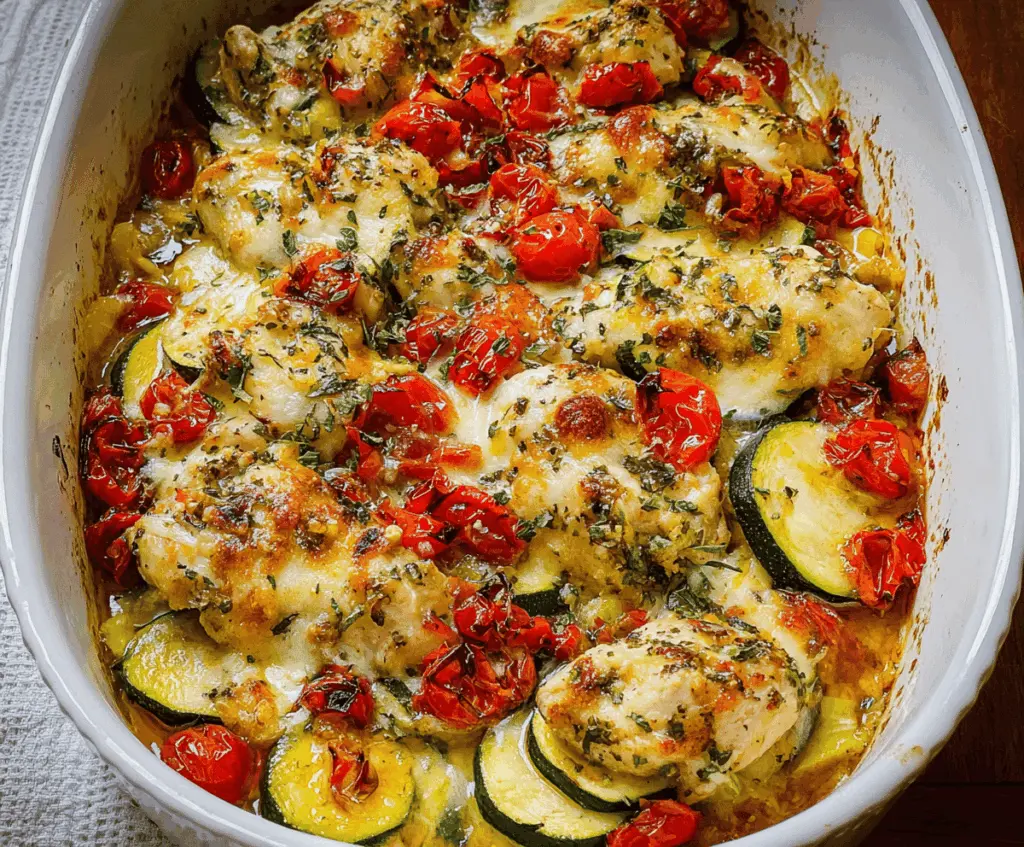 Easy Mediterranean Chicken and Zucchini Bake