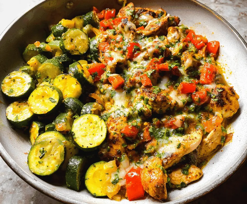 Healthy Tex Mex Chicken and Zucchini Bake