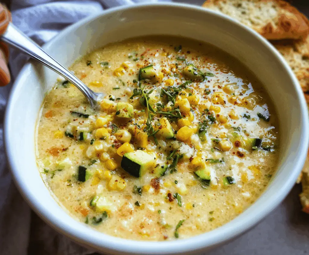 Creamy Summer Corn and Zucchini Chowder Recipe
