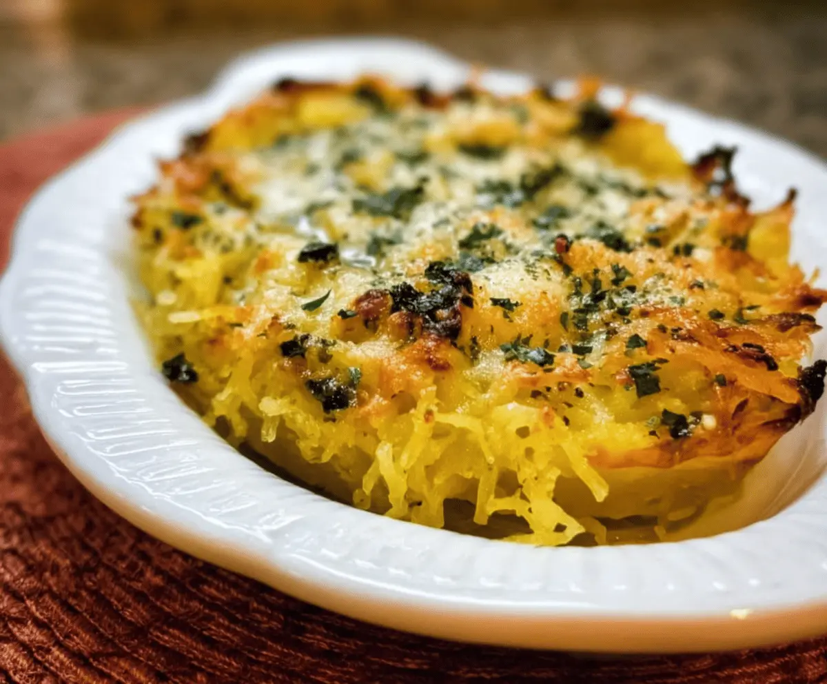 Healthy Cheesy Spaghetti Squash Au Gratin