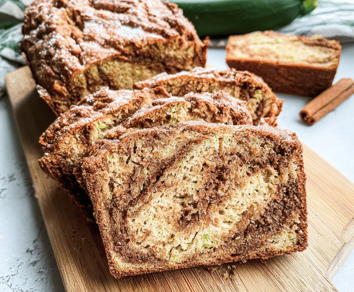 Moist Cinnamon Swirl Zucchini Bread Recipe