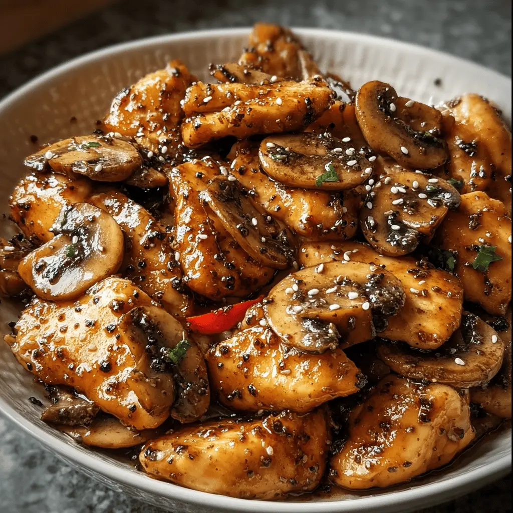 Easy Black Pepper Chicken with Mushrooms Recipe