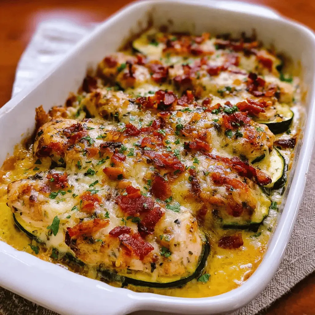 Easy Chicken Zucchini Bake with Crispy Bacon