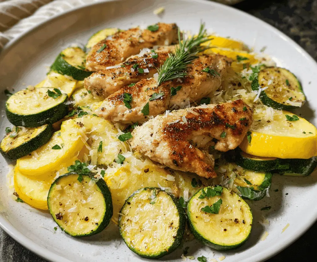 Easy Chicken Breast With Zucchini and Squash Dinner