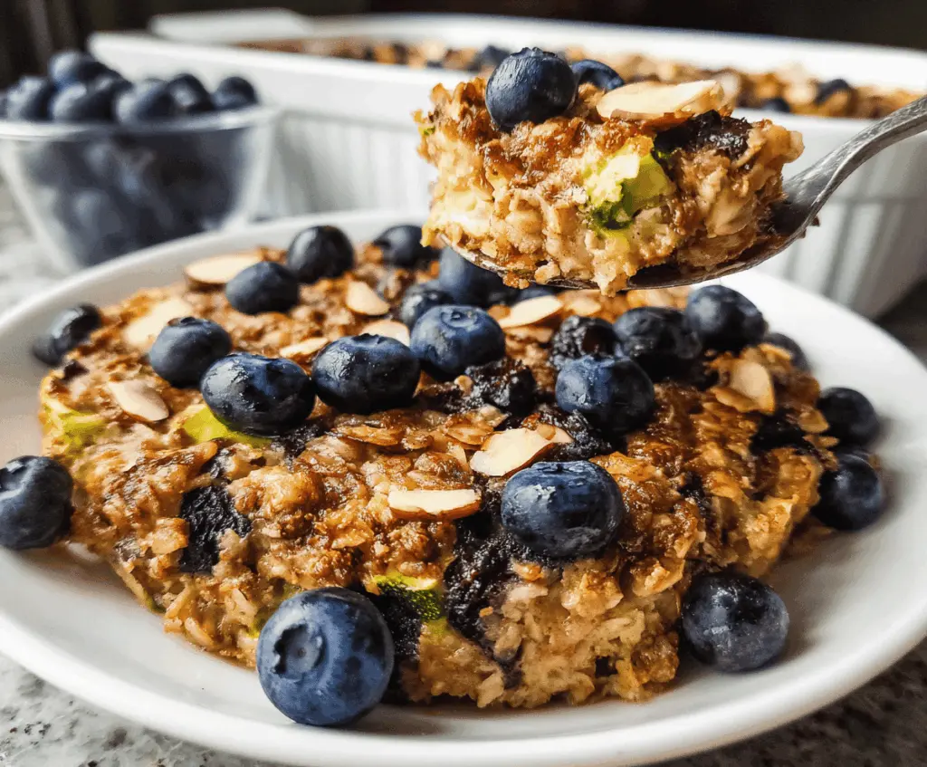 Healthy Zucchini Blueberry Baked Oatmeal Recipe