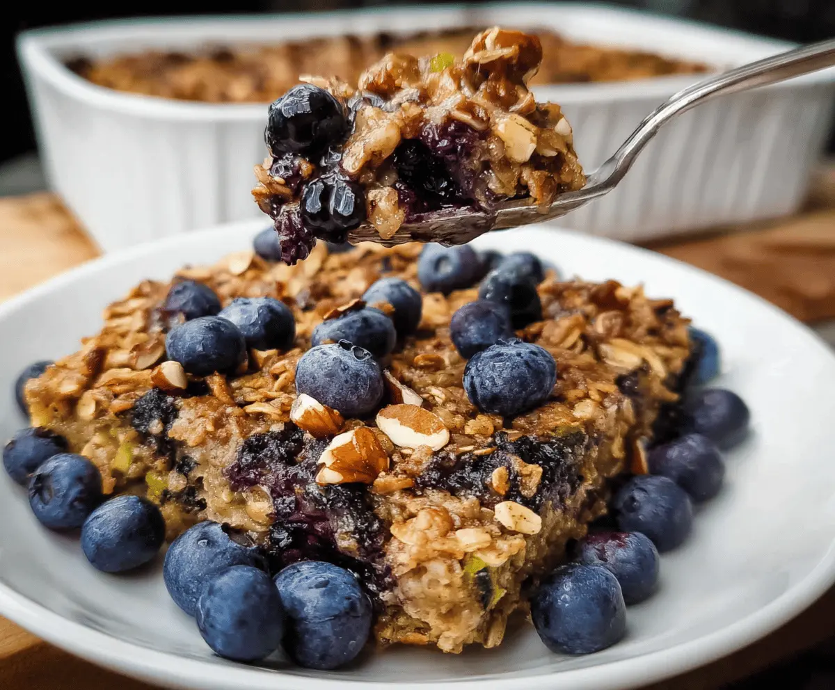 Healthy Zucchini Blueberry Baked Oatmeal Recipe