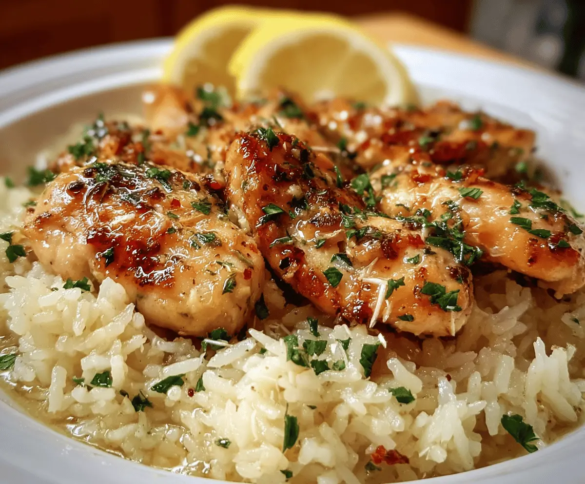Easy Chicken Scampi with Garlic Parmesan Rice
