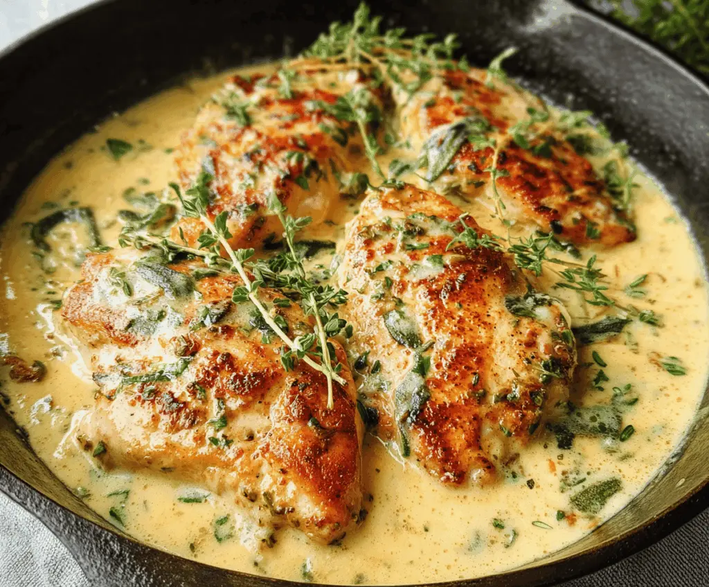 Creamy Herb Chicken Recipe With Garlic and Parmesan