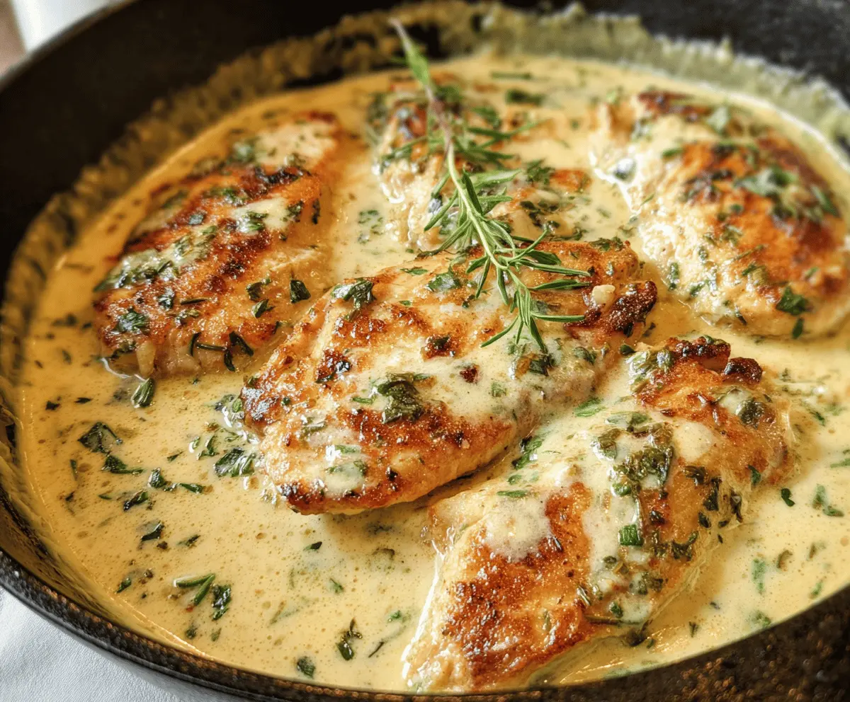 Creamy Herb Chicken Recipe With Garlic and Parmesan