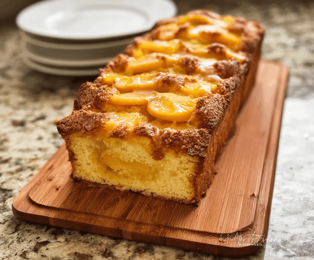 Easy Peach Cobbler Pound Cake Recipe