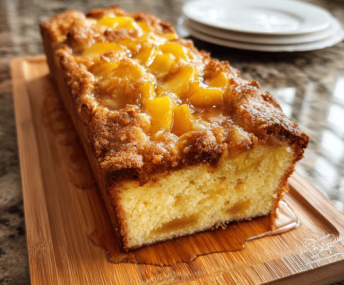 Easy Peach Cobbler Pound Cake Recipe