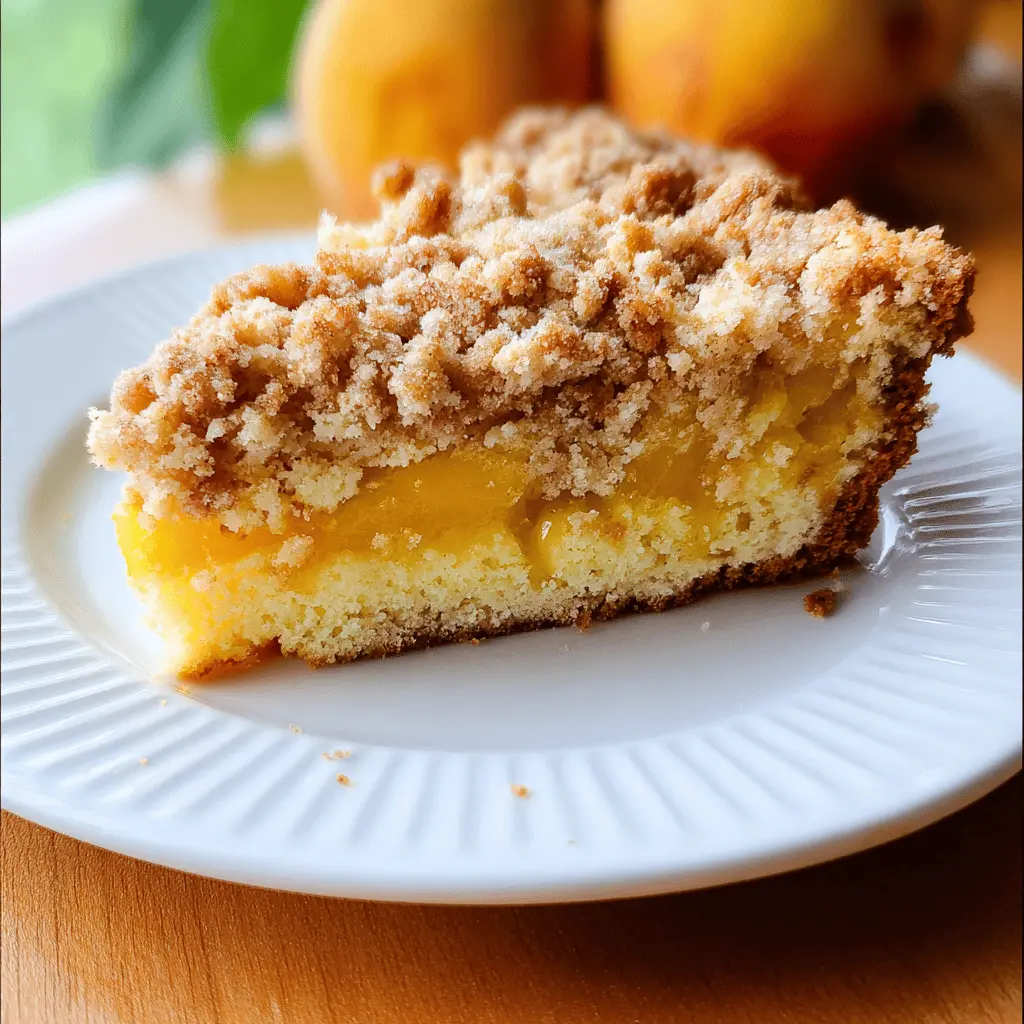 Southern Peach Crumb Cake with Sweet Cinnamon Topping