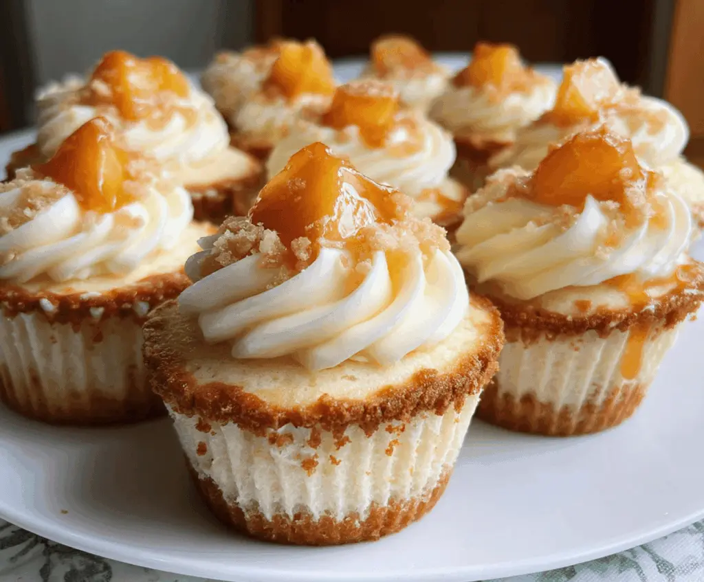 Creamy Peach and Honey Cheesecake Cupcakes