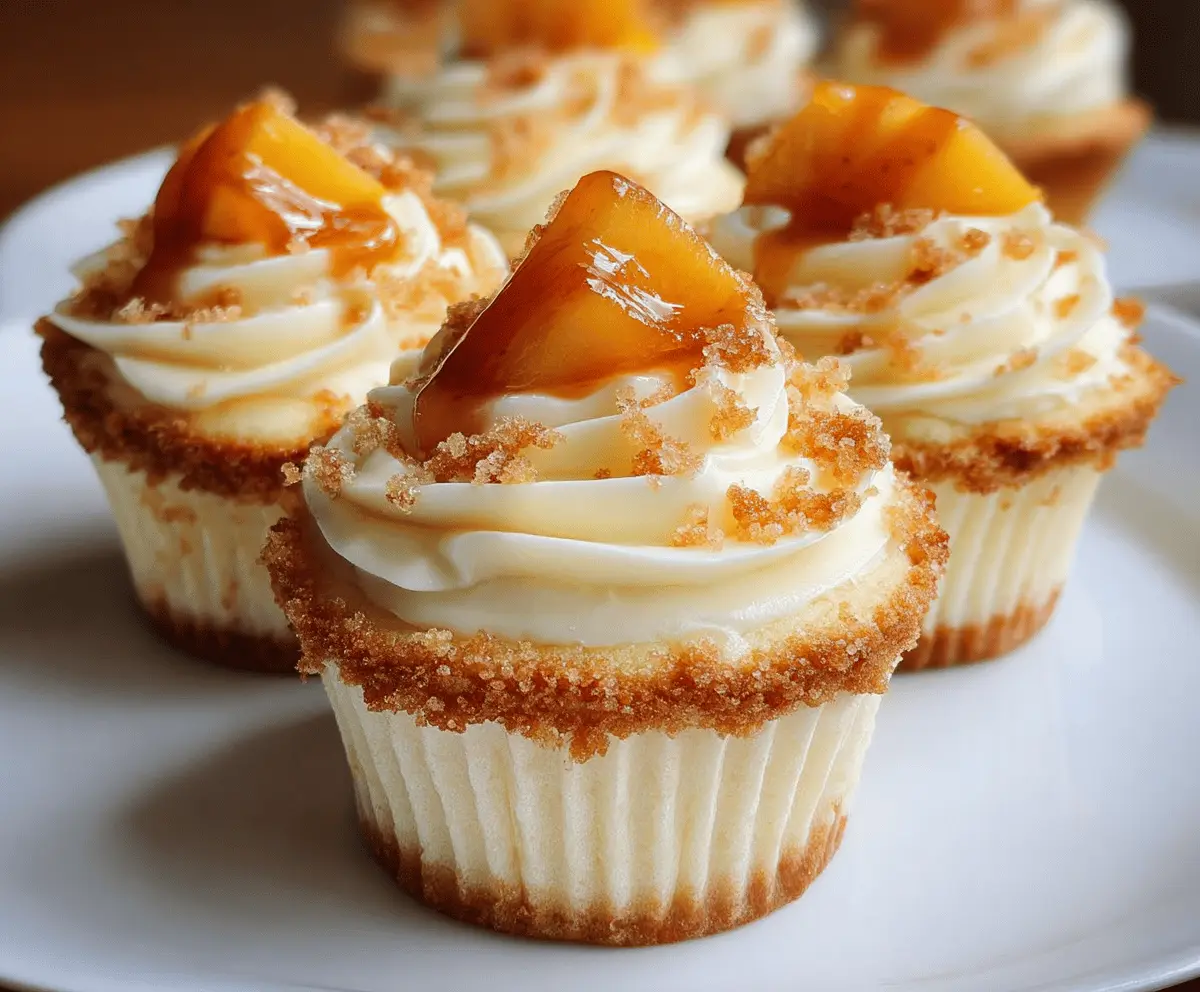 Creamy Peach and Honey Cheesecake Cupcakes