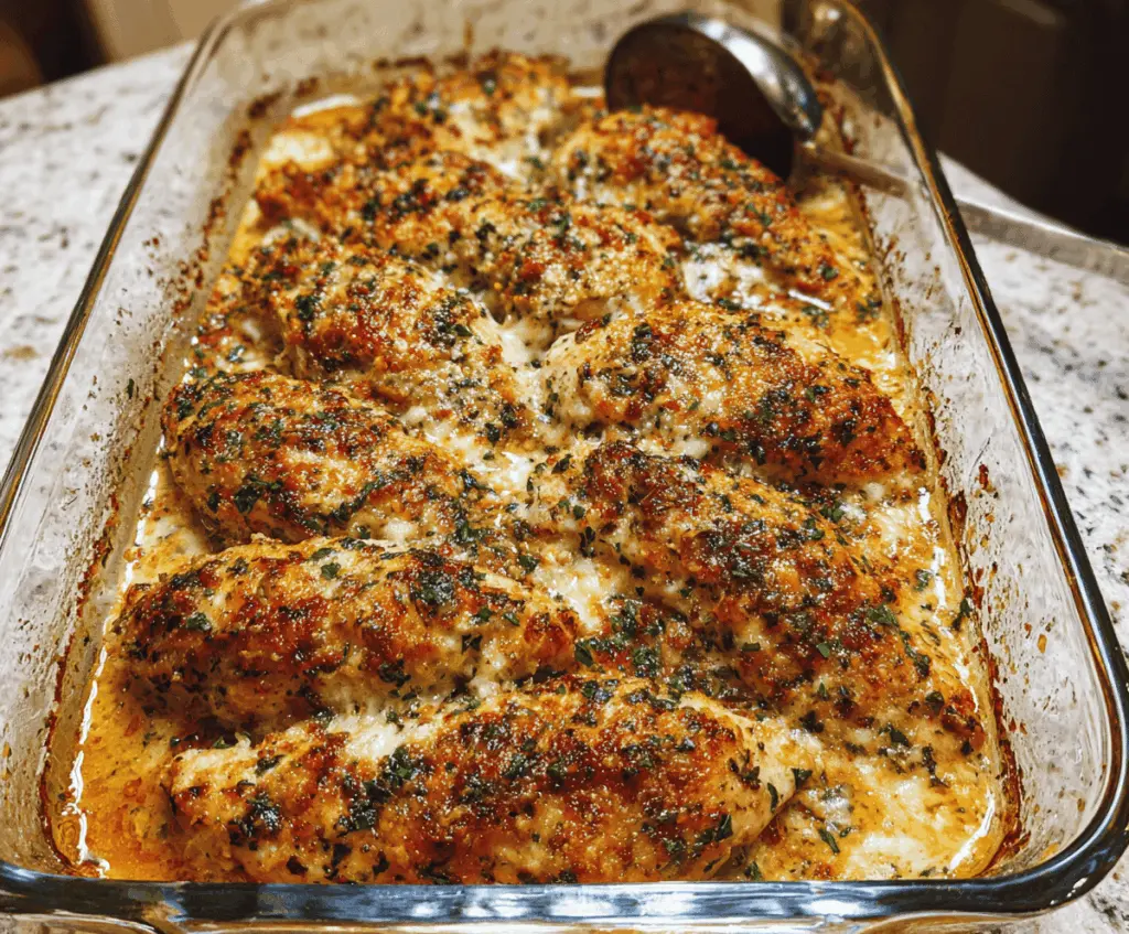 Easy Garlic Parmesan Chicken Bake Recipe