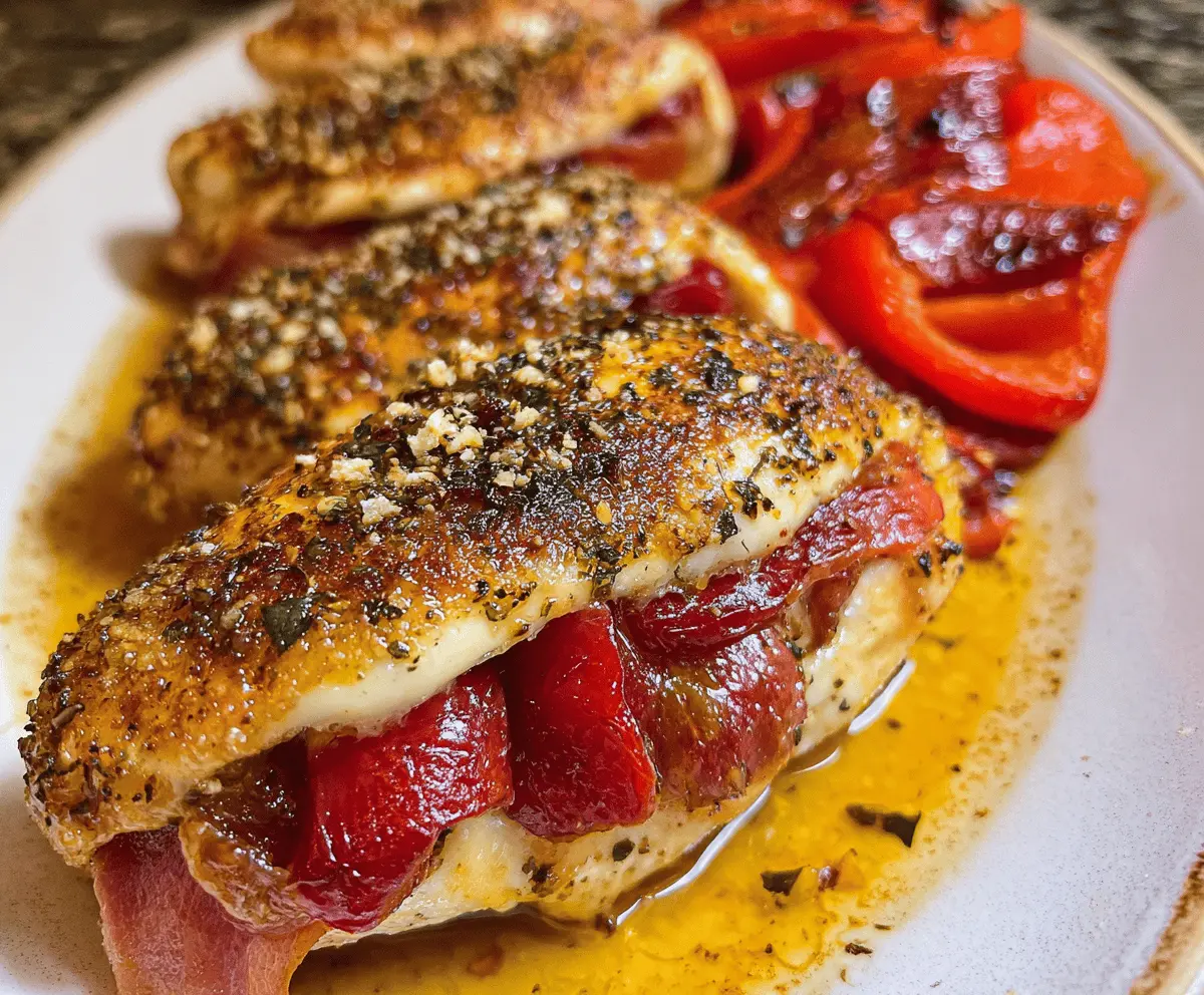 Easy Stuffed Chicken Breast with Roasted Peppers