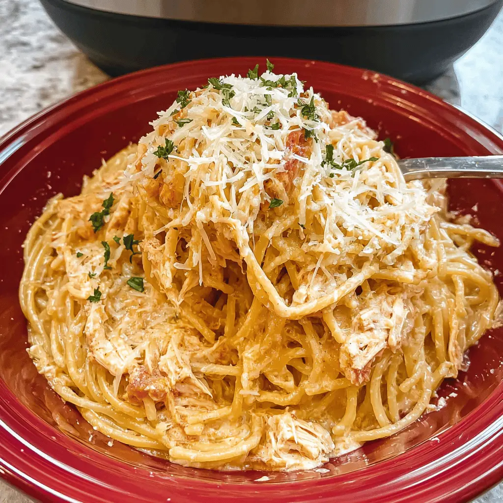 Easy Crockpot Chicken Spaghetti Dinner Recipe