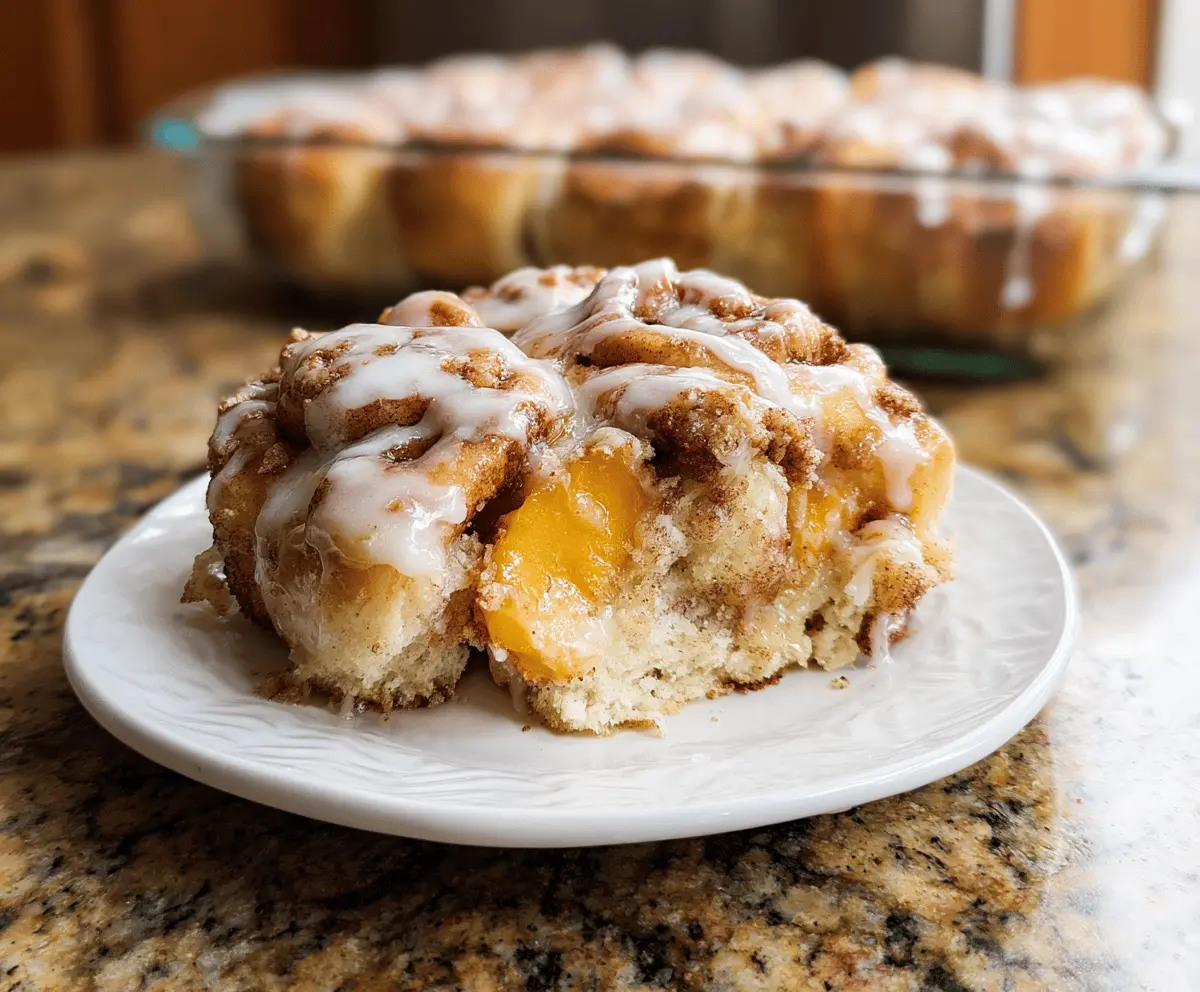 Easy Peach Cobbler Cinnamon Rolls Recipe