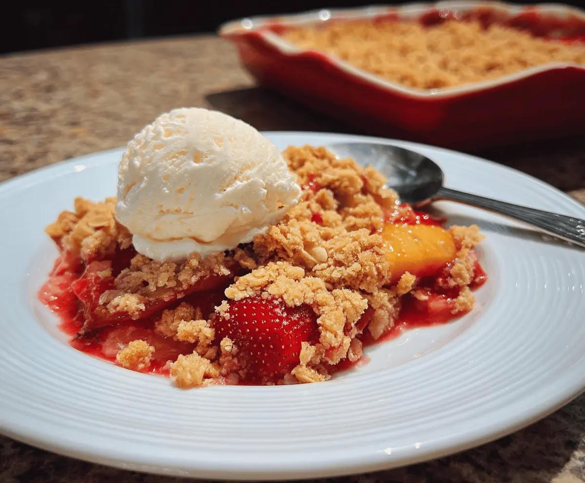 Easy Strawberry Peach Crisp Recipe
