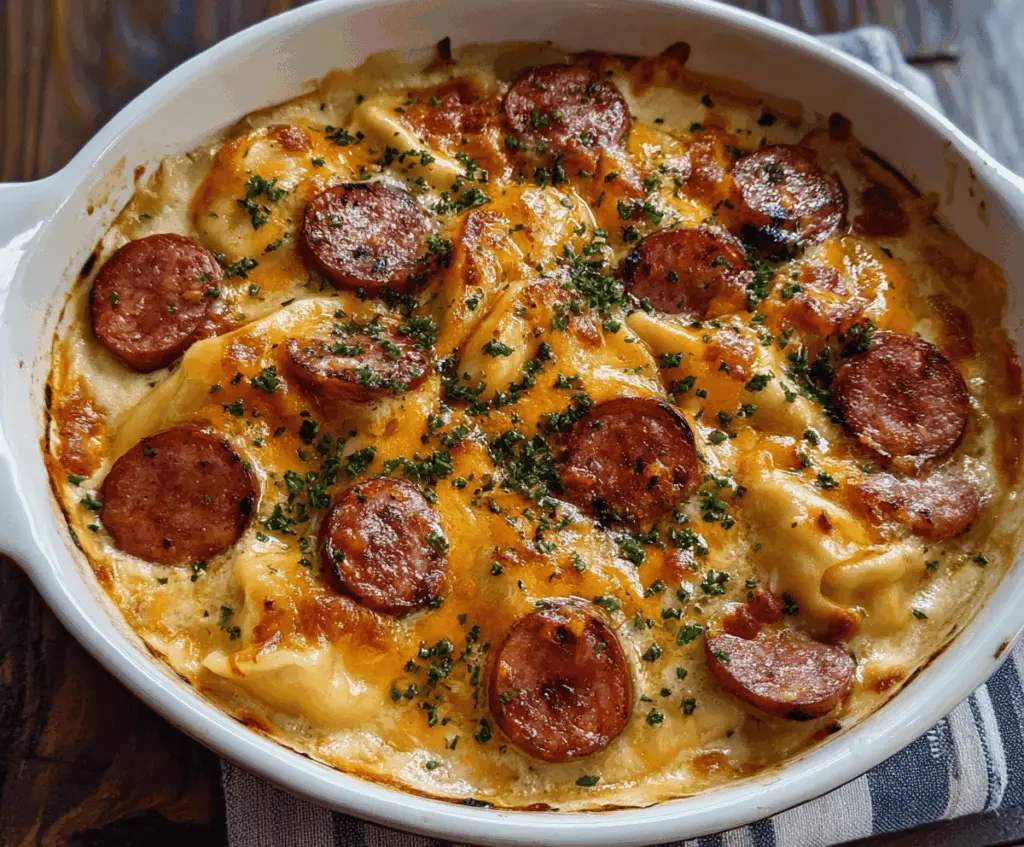 Easy Crockpot Pierogi Casserole With Kielbasa