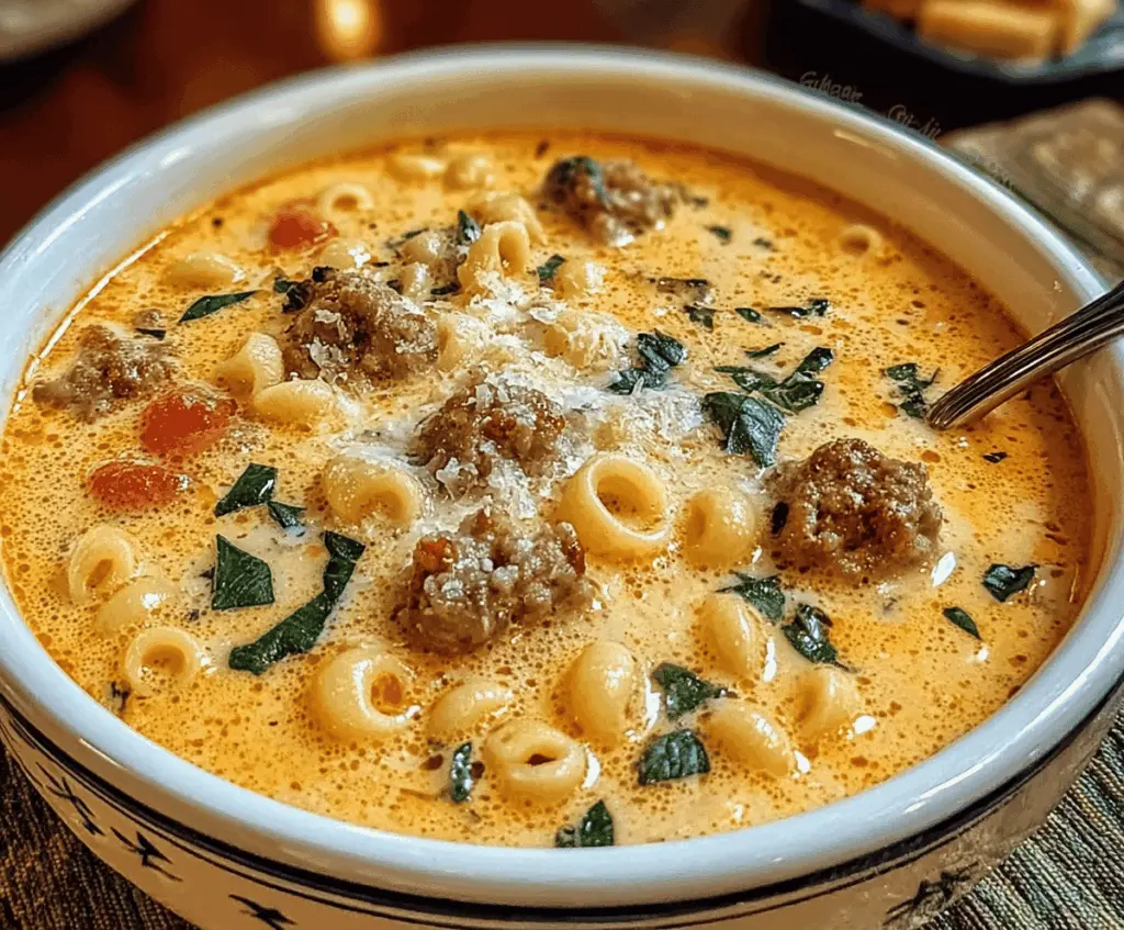 Creamy Parmesan Italian Sausage Soup Recipe