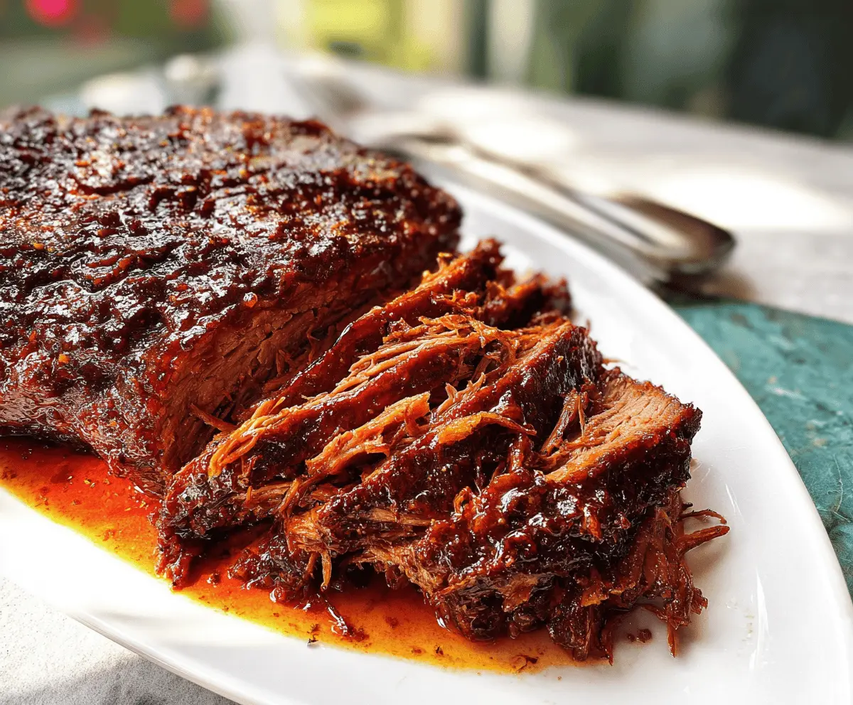 Easy Slow Cooker BBQ Beef Brisket Recipe
