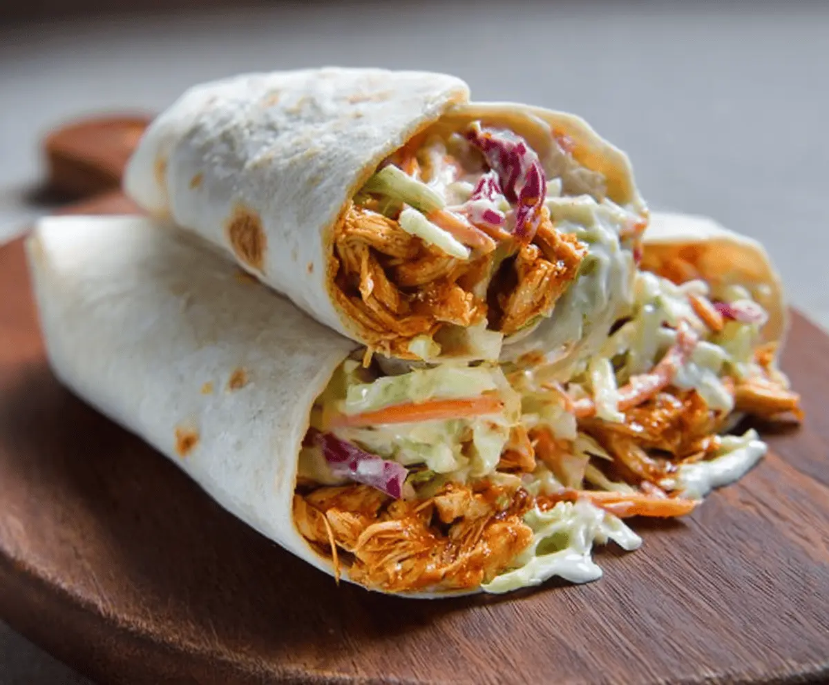BBQ Chicken Coleslaw Wraps