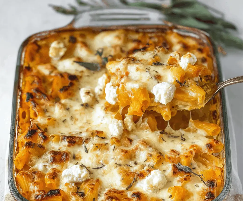 Cheesy Pumpkin Ricotta Pasta Bake