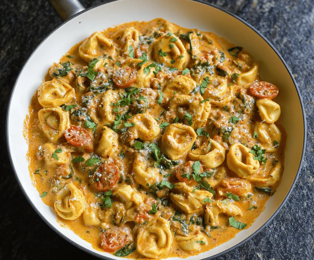 Creamy Spinach Tomato Tortellini