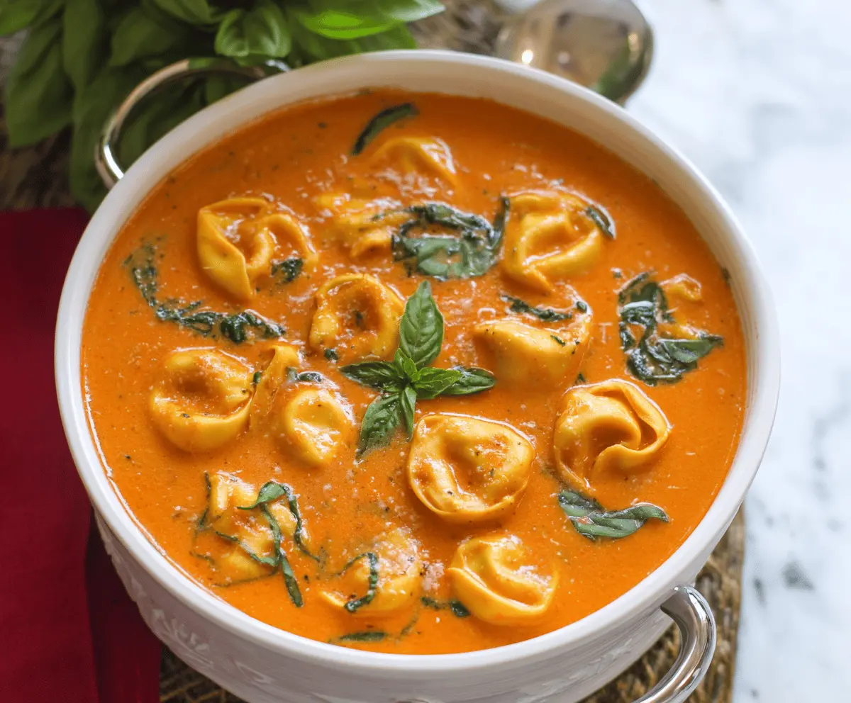 Creamy Tomato Basil Tortellini Soup