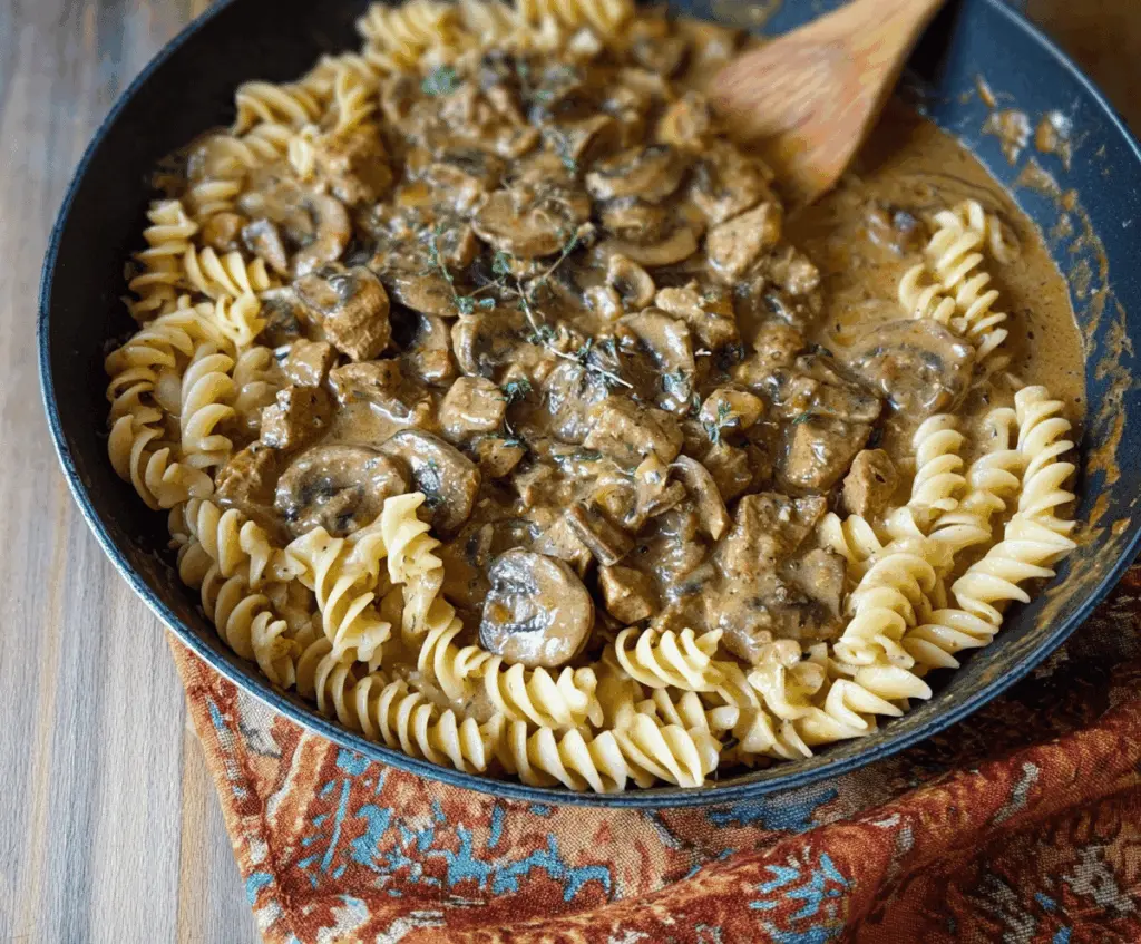 Mushroom and Seitan Stroganoff