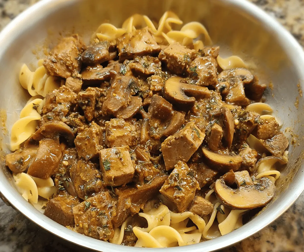 Mushroom and Seitan Stroganoff