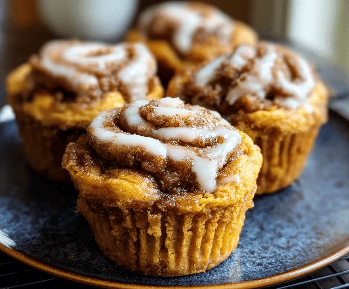 Pumpkin Cinnamon Roll Muffins