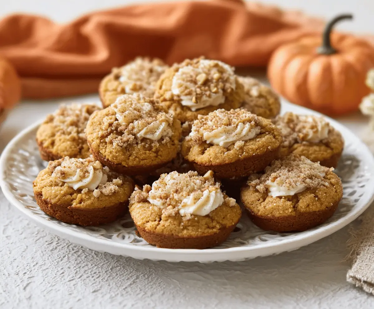 Delicious homemade pumpkin pie cookies with spiced pumpkin filling and golden-brown edges on a festive plate