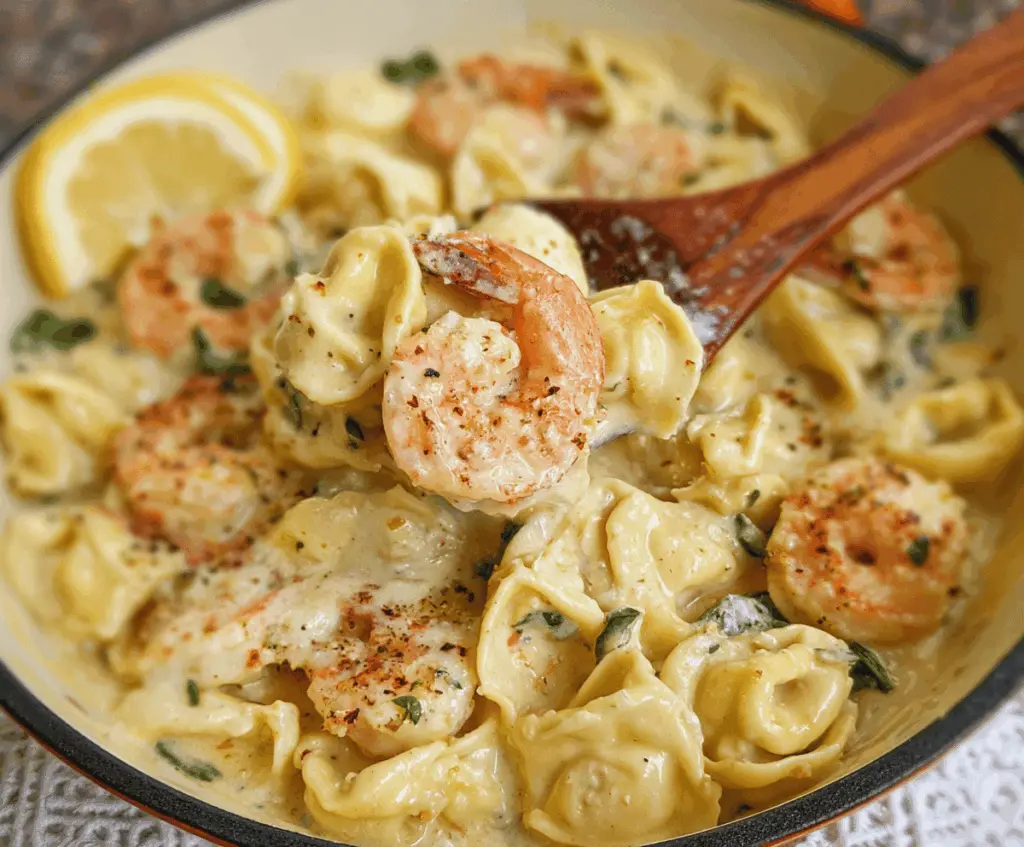 Shrimp Tortellini in Lemon Garlic Cream Sauce