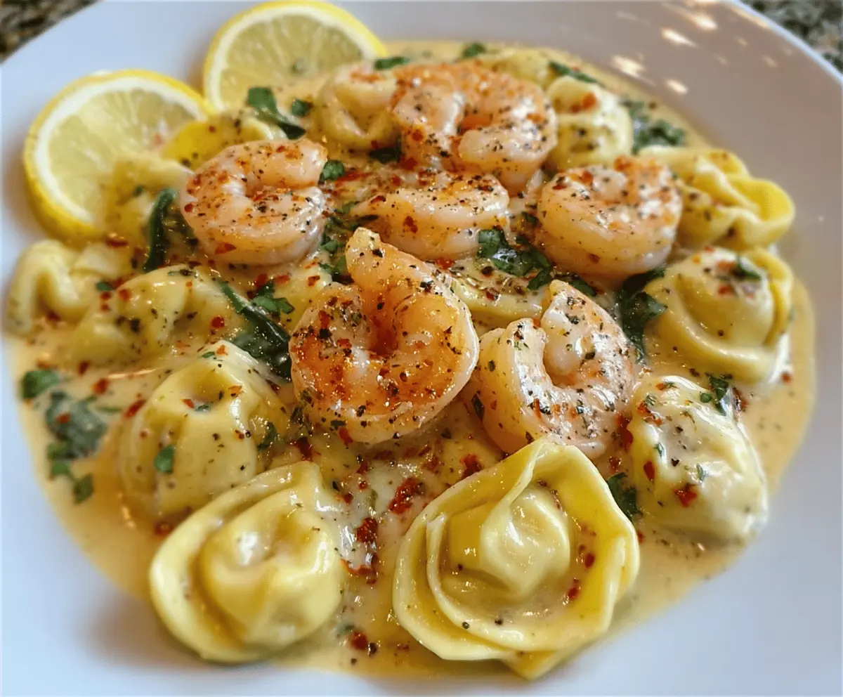 Shrimp Tortellini in Lemon Garlic Cream Sauce