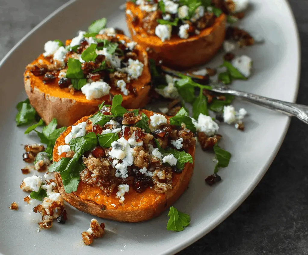 Sweet Potato Rounds with Honey & Feta Crumble