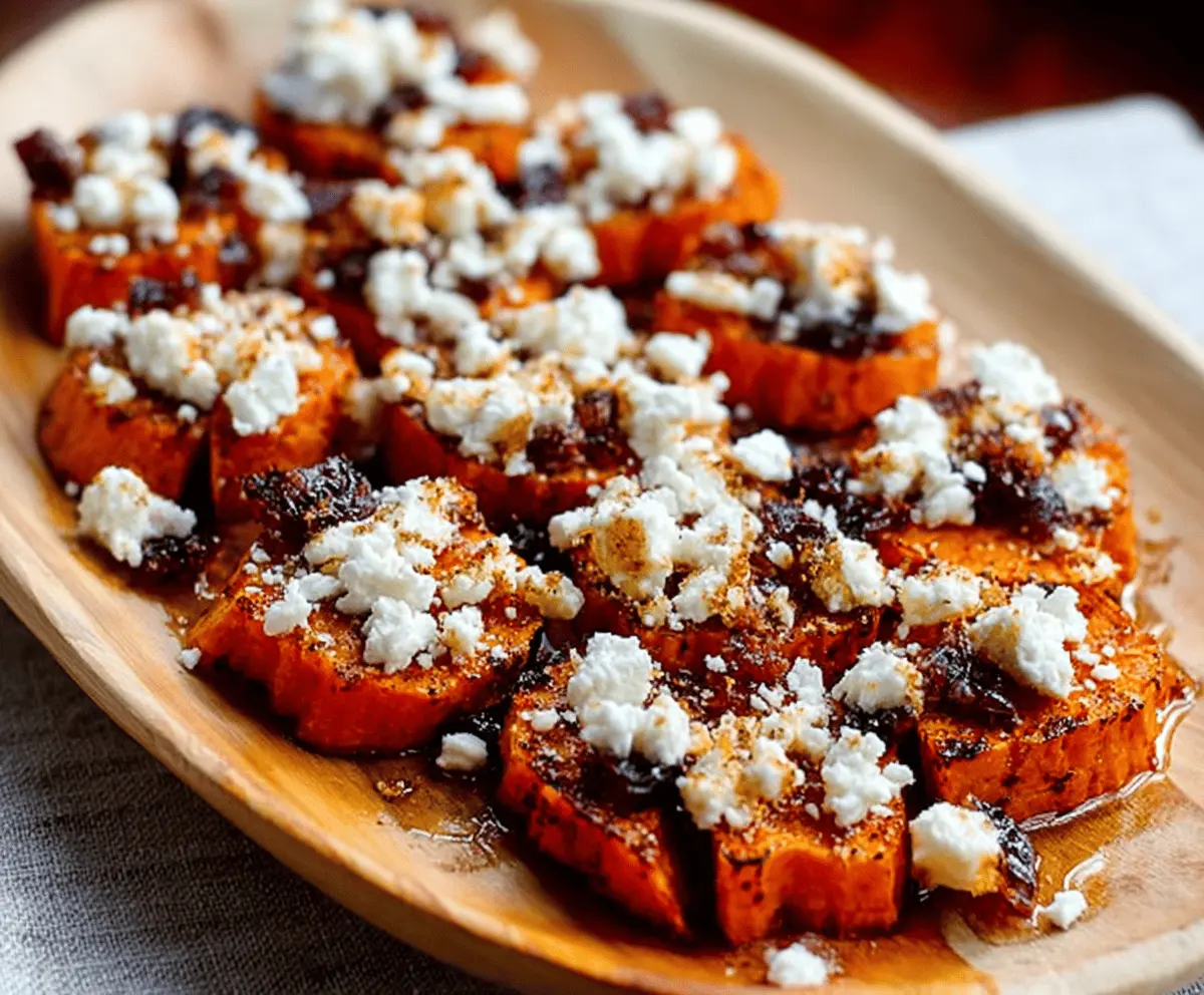 Sweet Potato Rounds with Honey & Feta Crumble