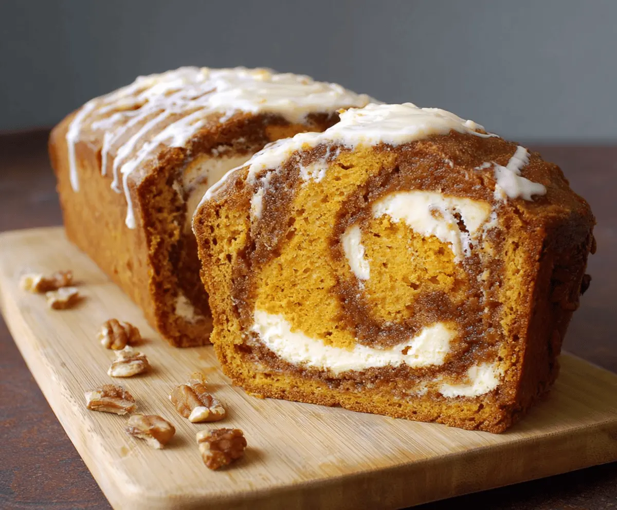 Taste Delicious Swirled Pumpkin Cream Cheese Bread
