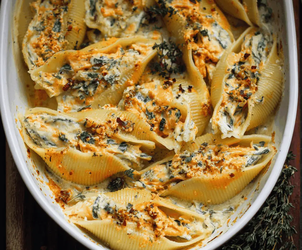 Vegan Pumpkin Ricotta Stuffed Shells