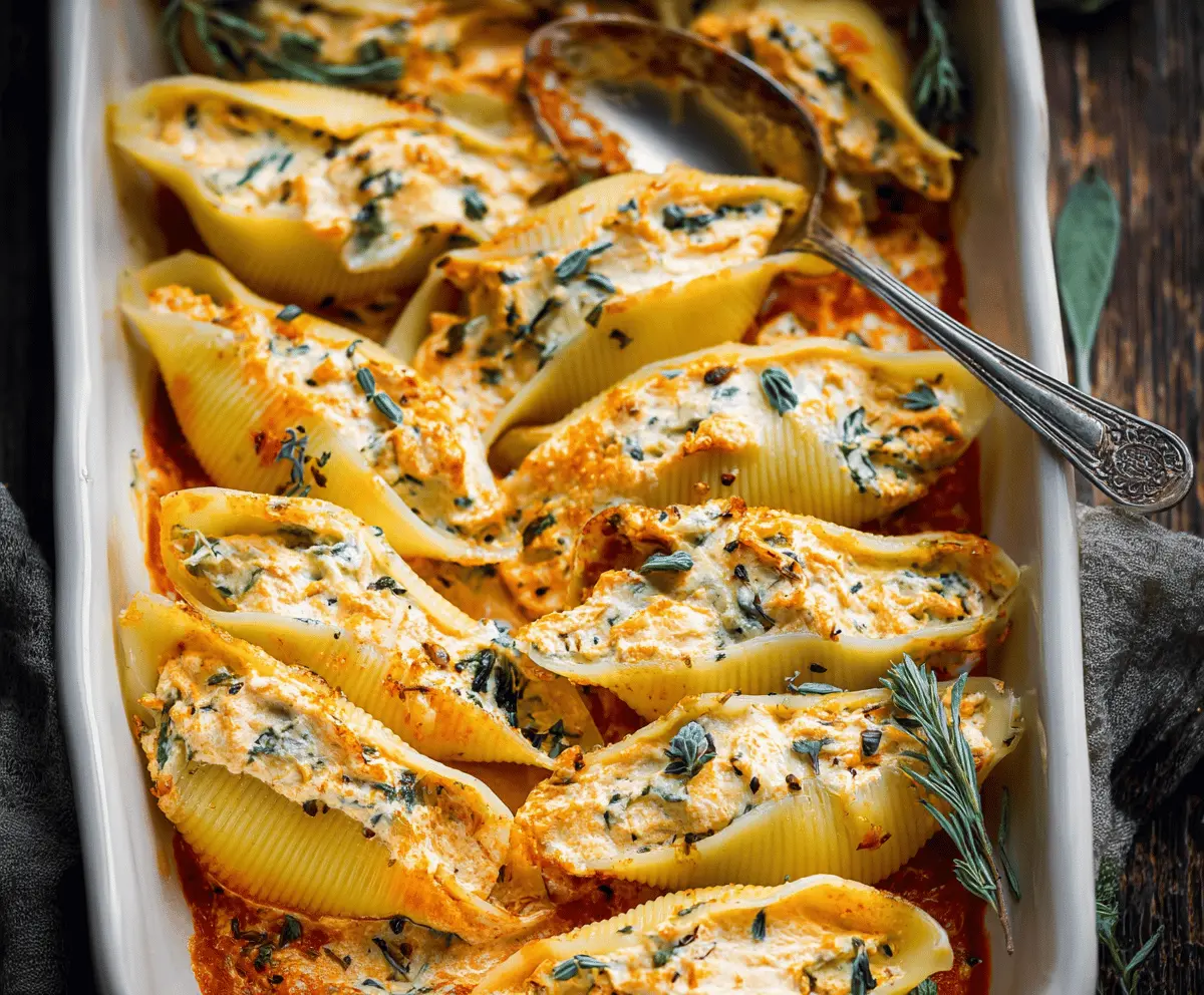 Vegan Pumpkin Ricotta Stuffed Shells