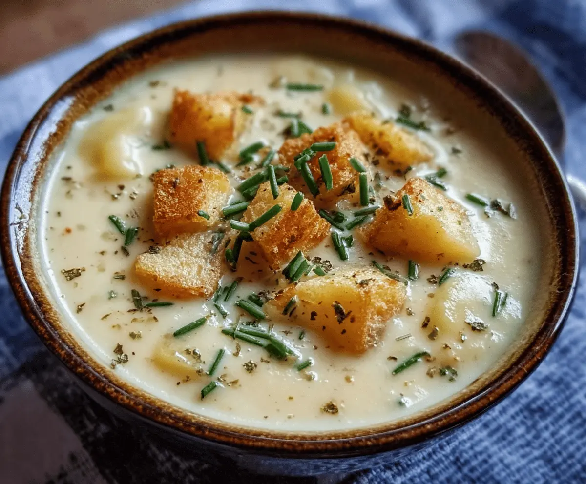 Cheddar Garlic Herb Potato Soup