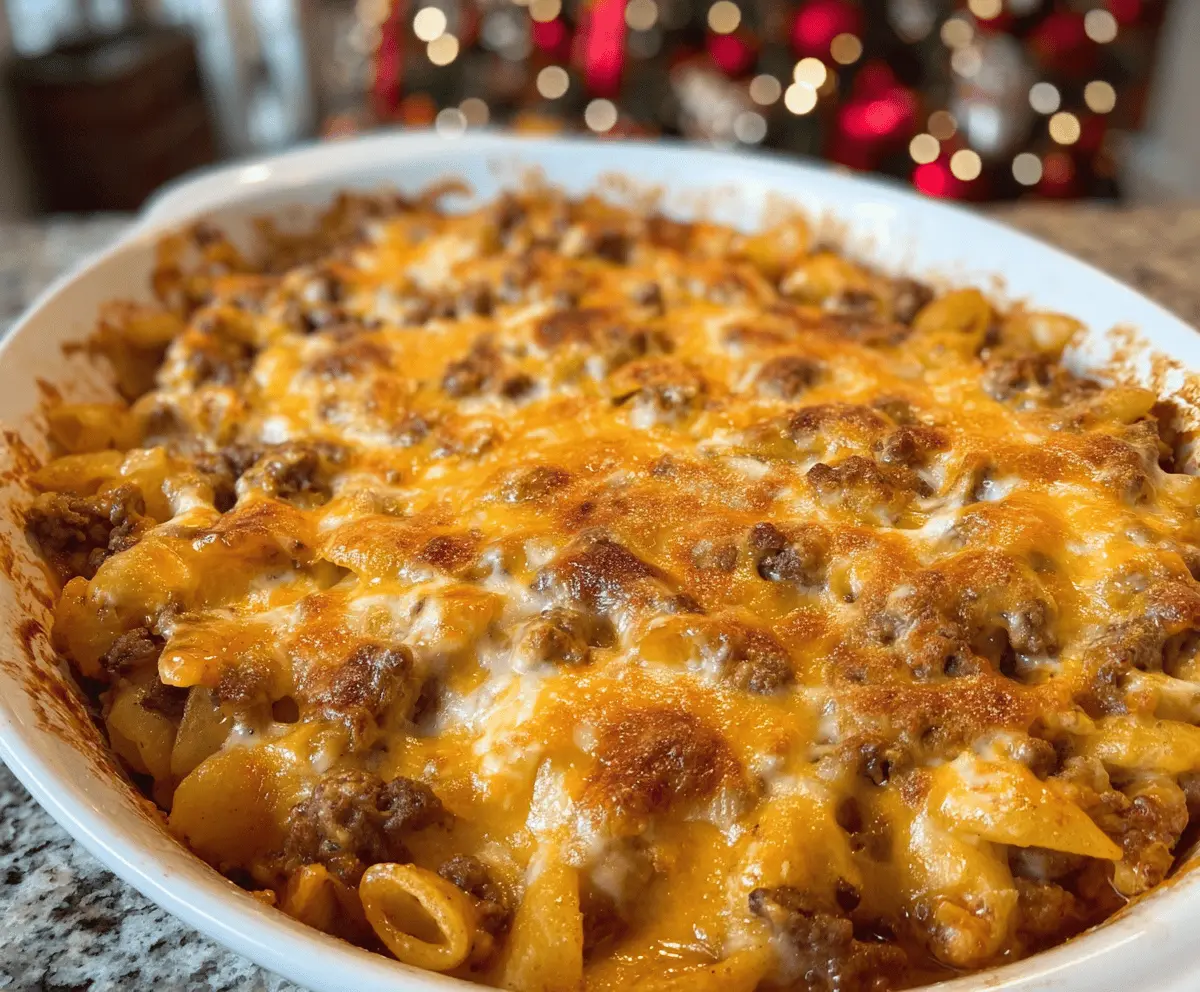 Cheesy Hamburger Casserole Bake for Busy Weeknights
