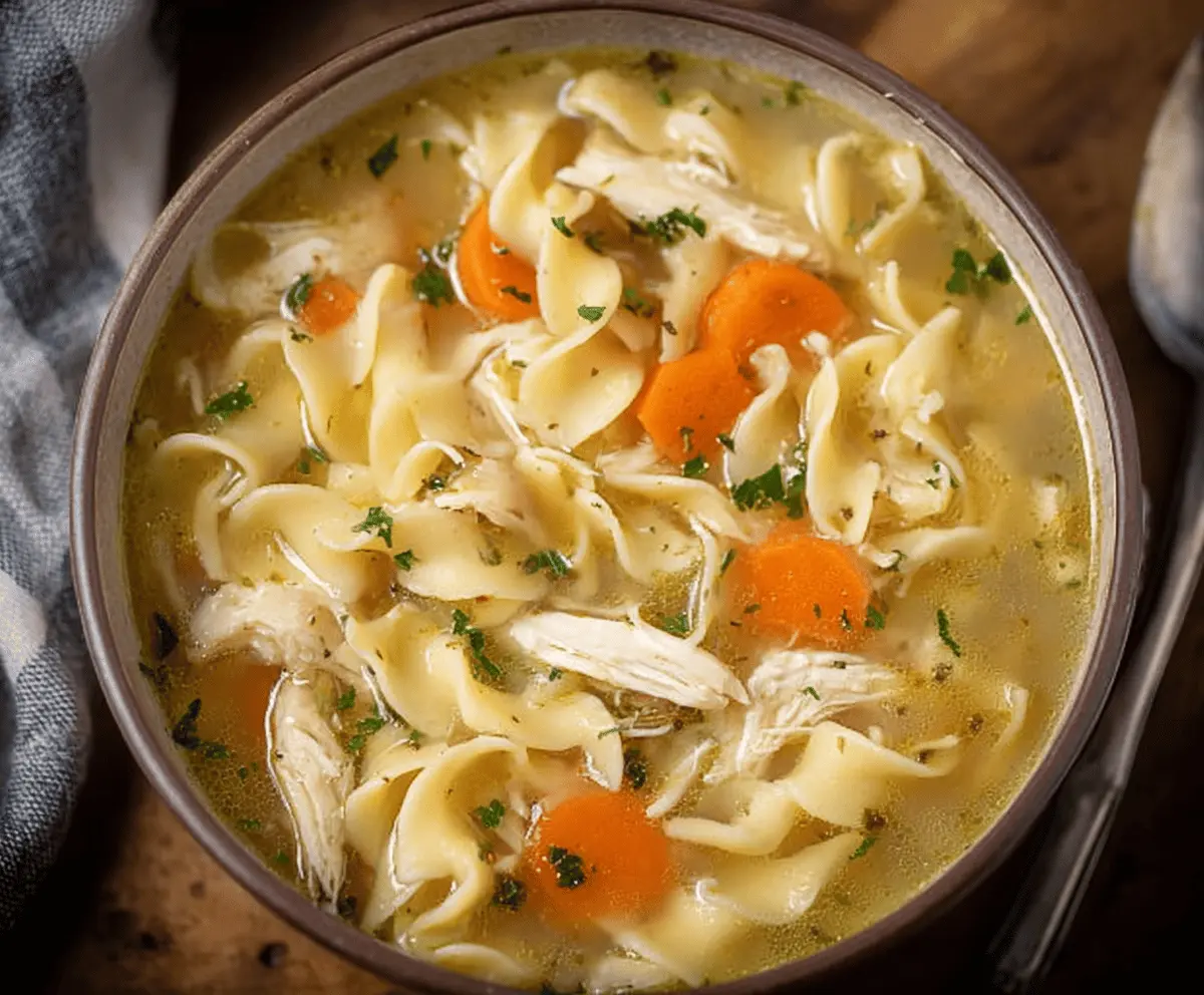 Easy CopyCat Panera Chicken Noodle Soup Recipe